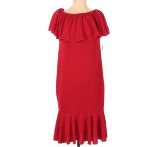 Lularoe Cici Dress Ruffled Off-The-Shoulder Red